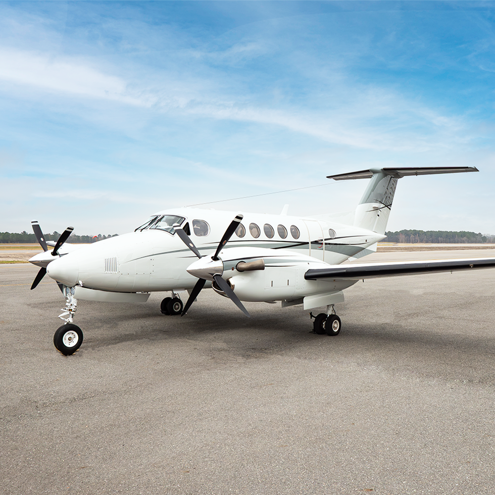 A King Air following a full exterior repaint