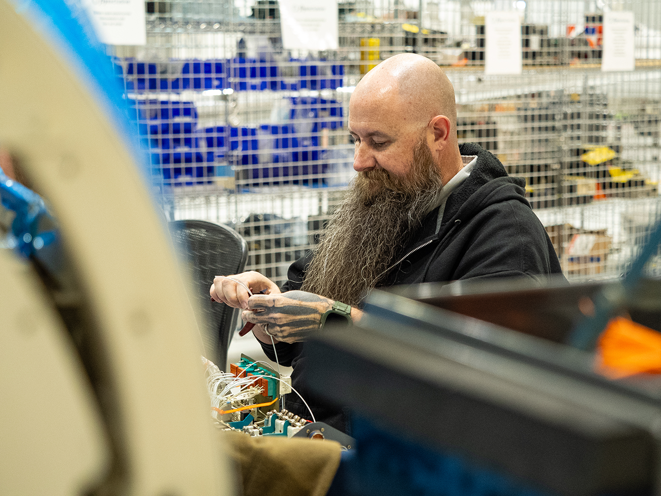 Avionics bench work in the flyExclusive shop